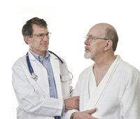doctor with elderly man